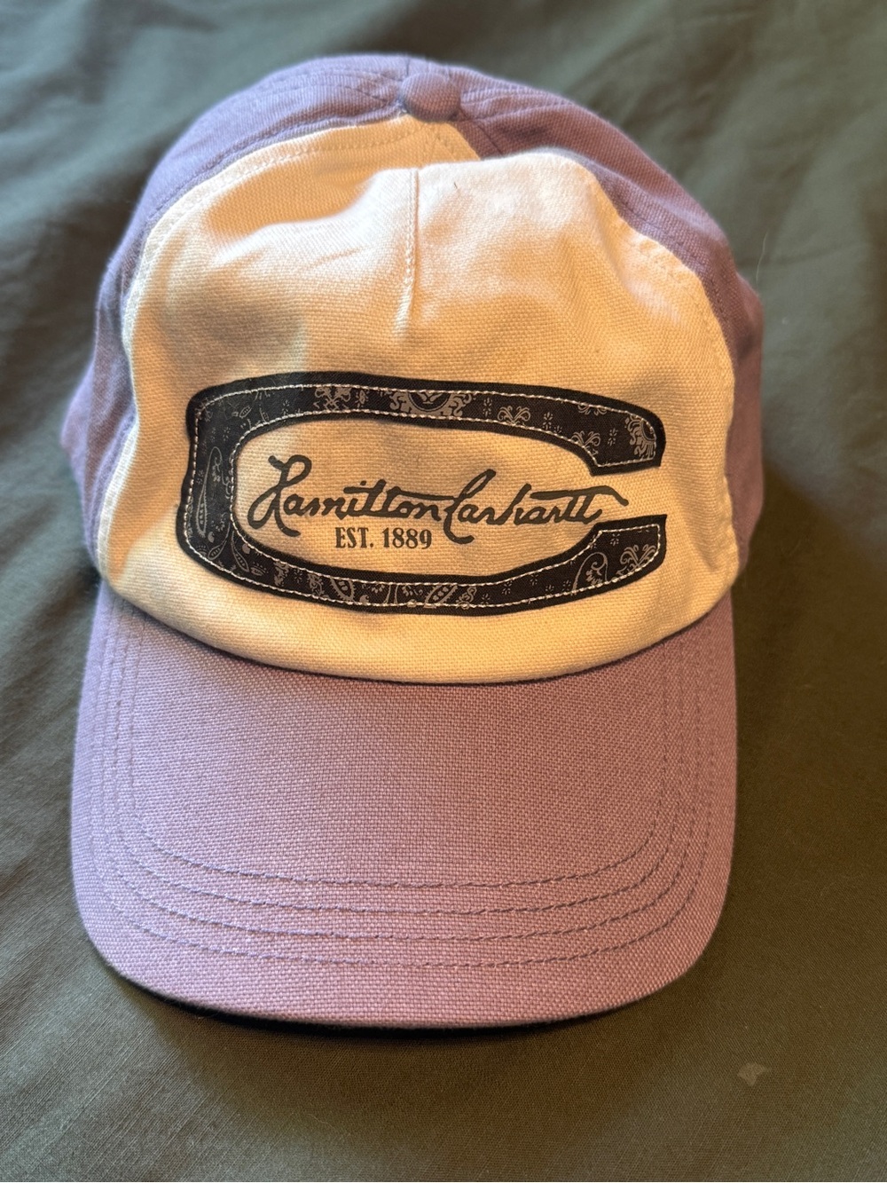 Carhartt Two-Tone Logo Cap in Lavender and Cream